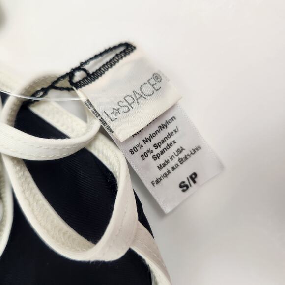 L*Space Pamela Bikini Top in Black Cream Size Small NWT Racerback - Picture 5 of 6
